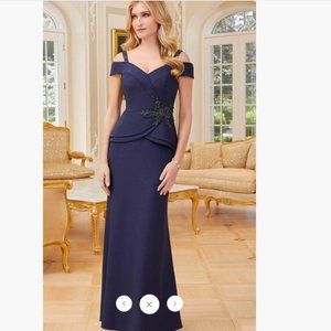 Mori Lee Madeline Gardner Evening Gown Dress Style 72711 Cold Shoulder